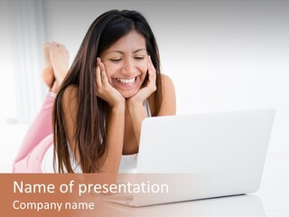 Young Technology Female PowerPoint Template