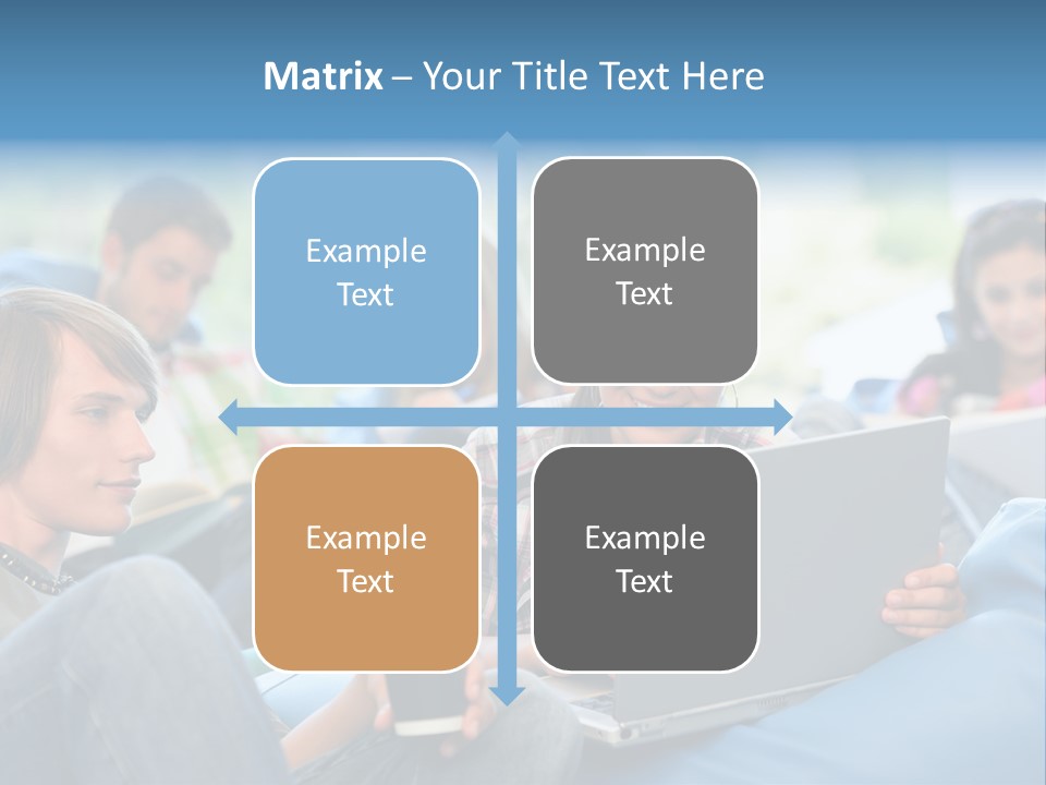 Looking Teens Working PowerPoint Template