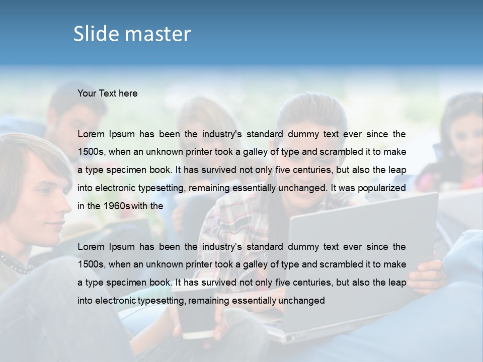 Looking Teens Working PowerPoint Template