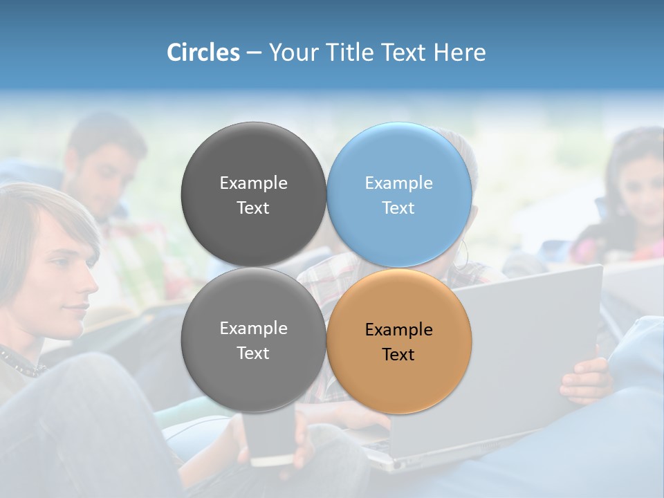 Looking Teens Working PowerPoint Template