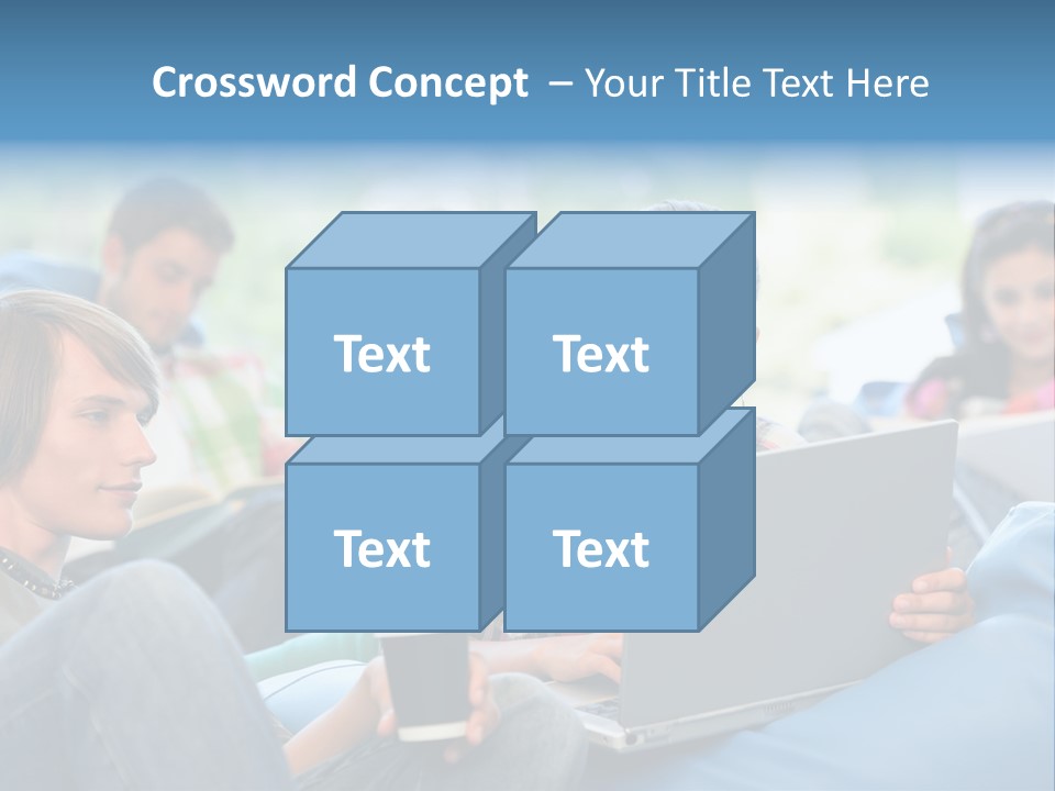 Looking Teens Working PowerPoint Template