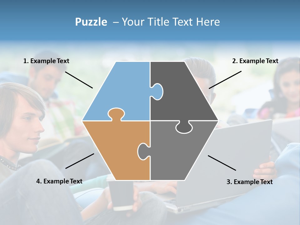 Looking Teens Working PowerPoint Template