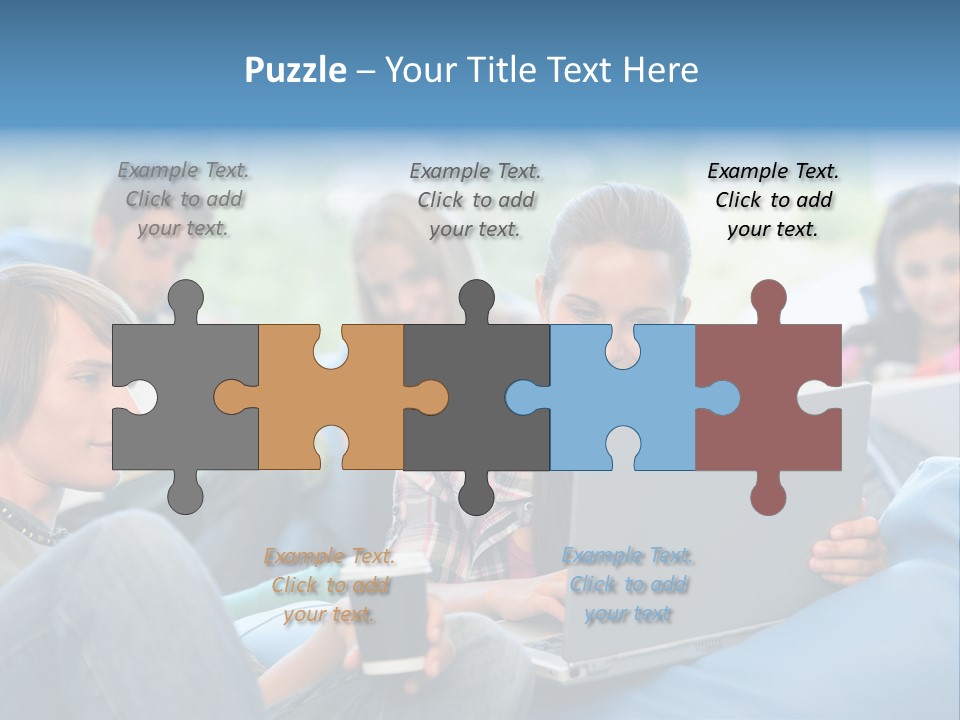 Looking Teens Working PowerPoint Template