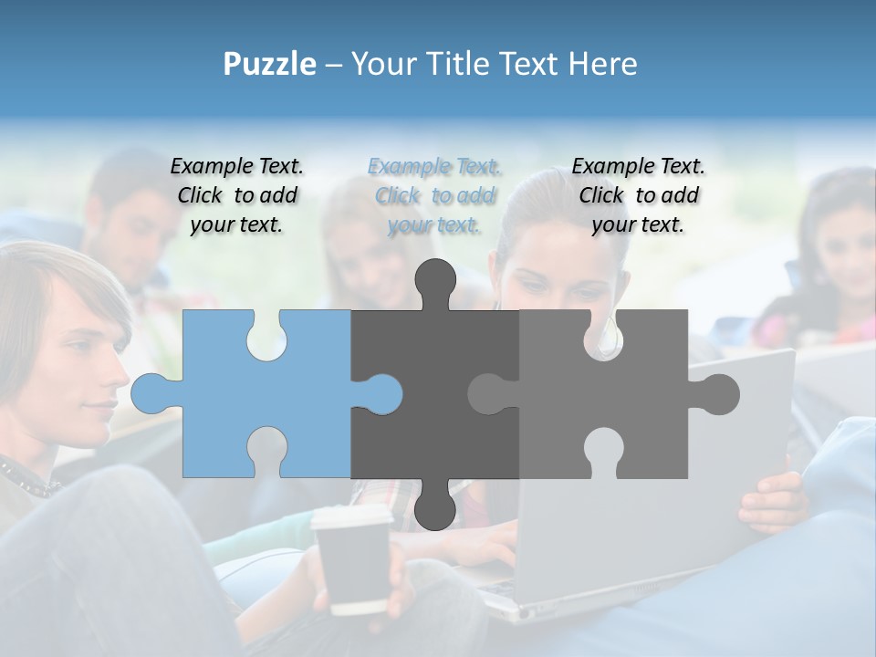 Looking Teens Working PowerPoint Template