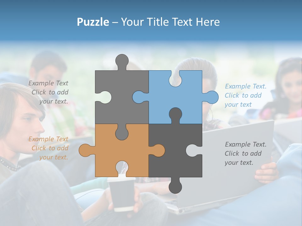 Looking Teens Working PowerPoint Template