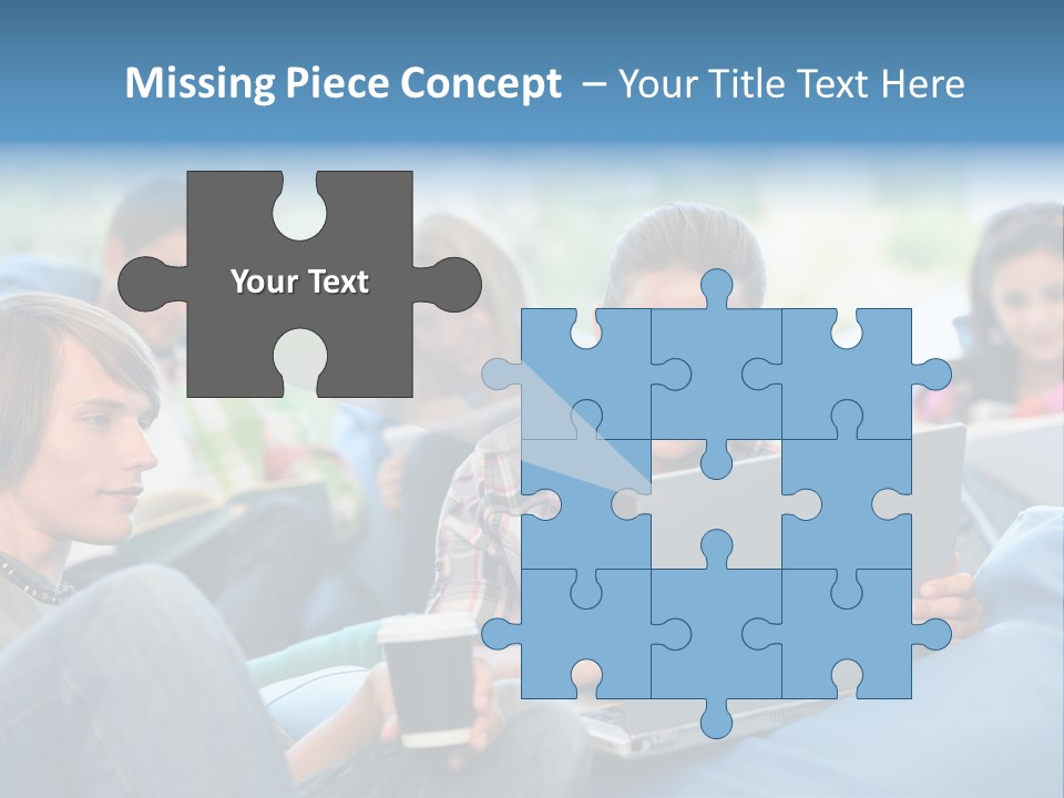 Looking Teens Working PowerPoint Template