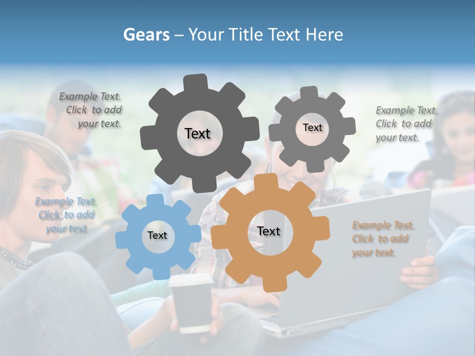 Looking Teens Working PowerPoint Template