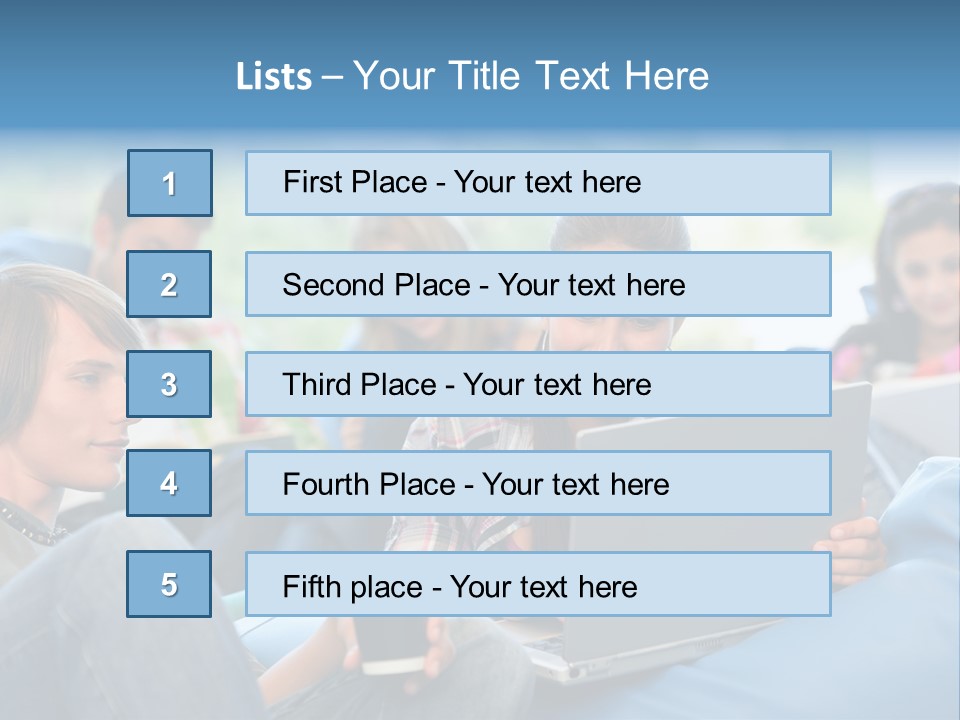 Looking Teens Working PowerPoint Template