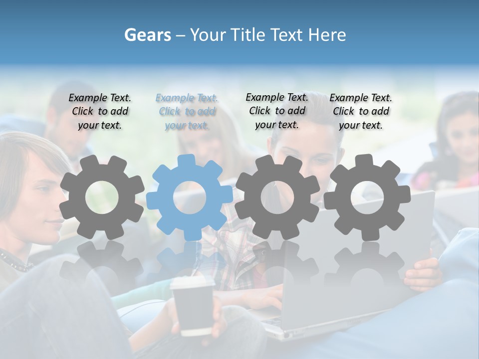 Looking Teens Working PowerPoint Template