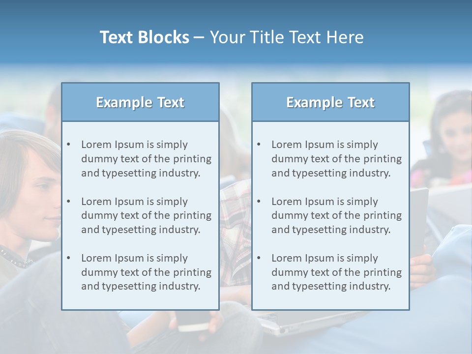 Looking Teens Working PowerPoint Template