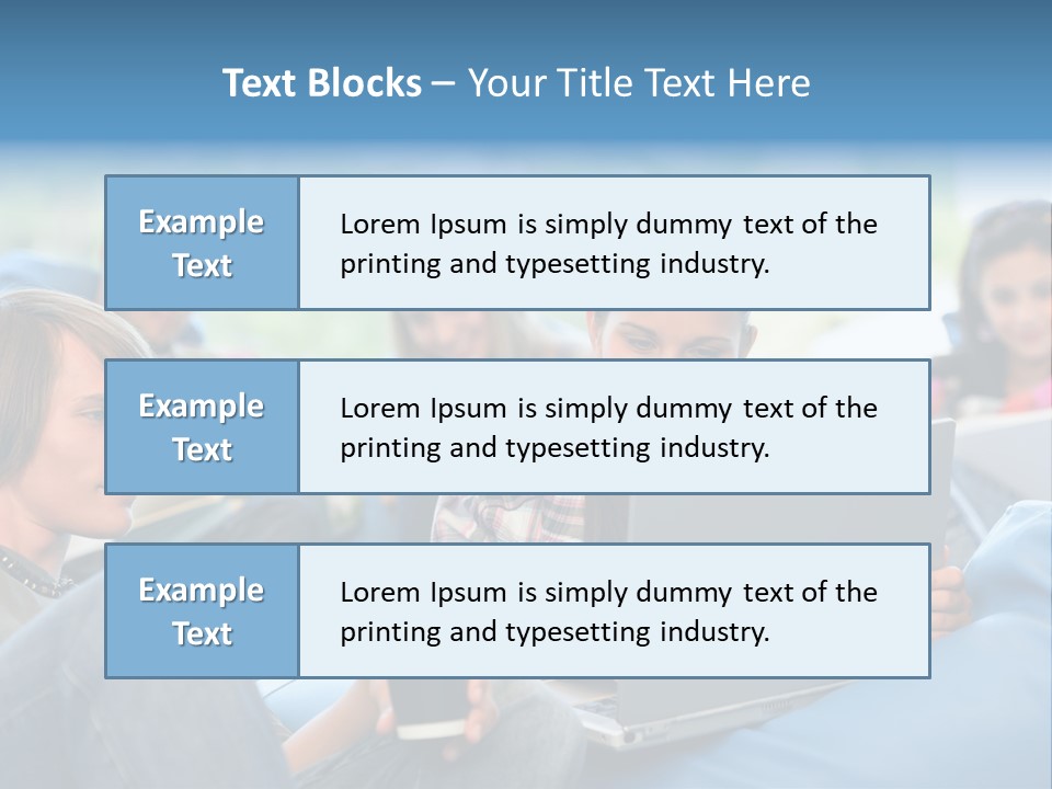 Looking Teens Working PowerPoint Template