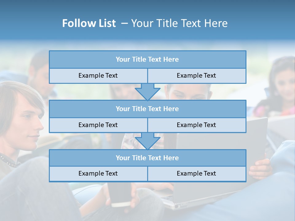 Looking Teens Working PowerPoint Template