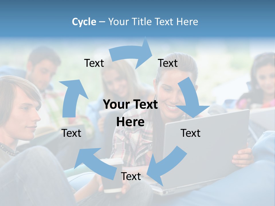 Looking Teens Working PowerPoint Template