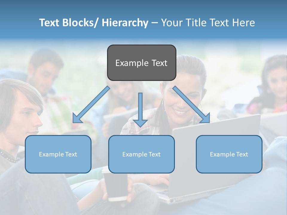 Looking Teens Working PowerPoint Template