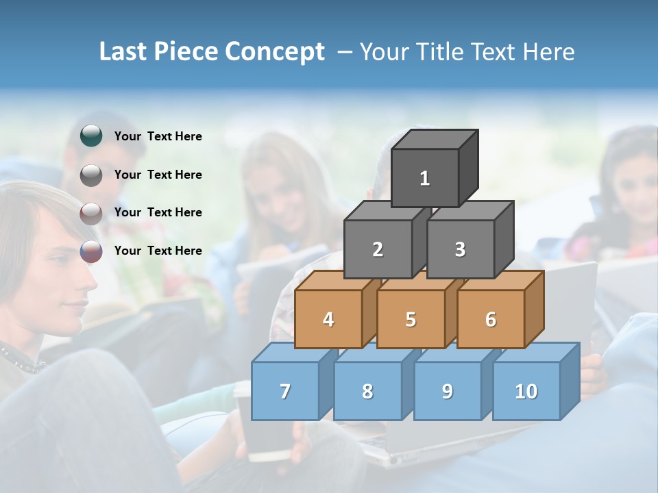 Looking Teens Working PowerPoint Template