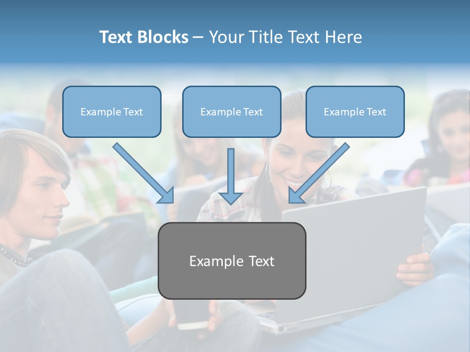 Looking Teens Working PowerPoint Template
