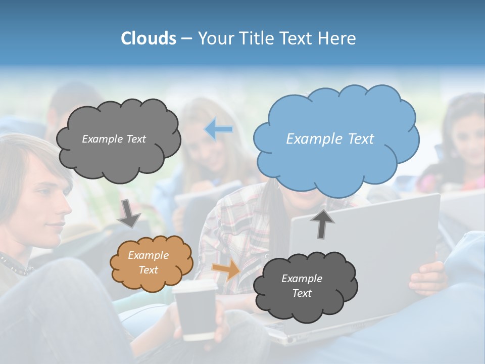 Looking Teens Working PowerPoint Template
