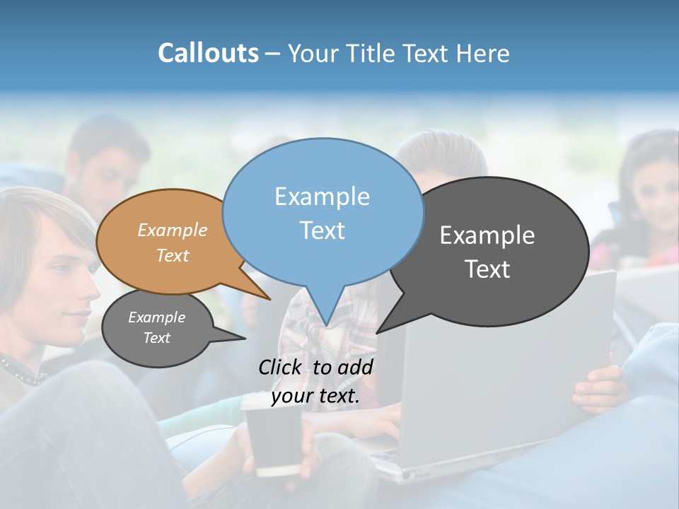 Looking Teens Working PowerPoint Template