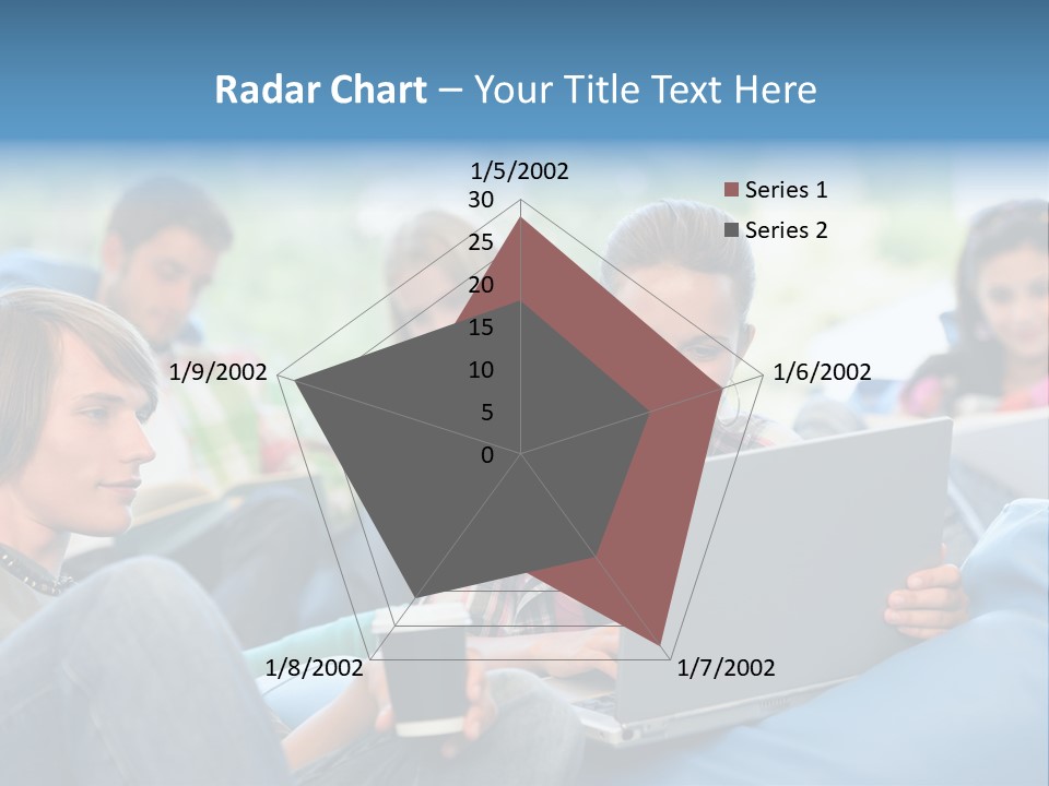 Looking Teens Working PowerPoint Template