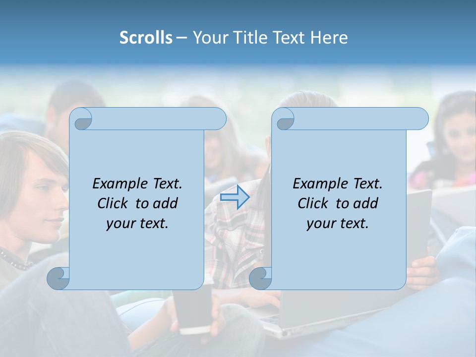 Looking Teens Working PowerPoint Template