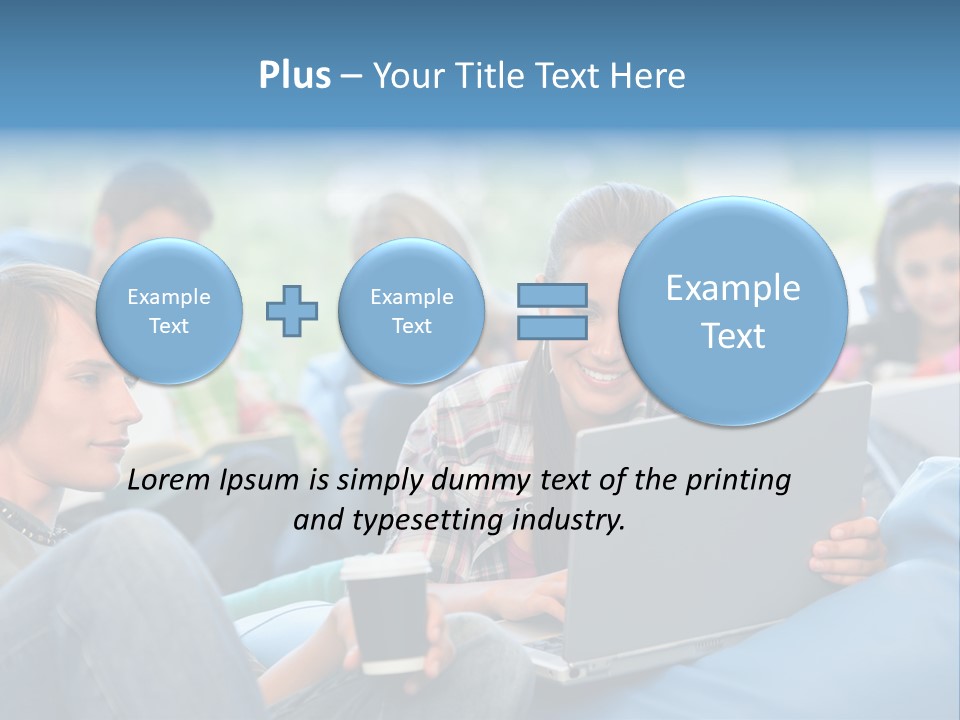 Looking Teens Working PowerPoint Template