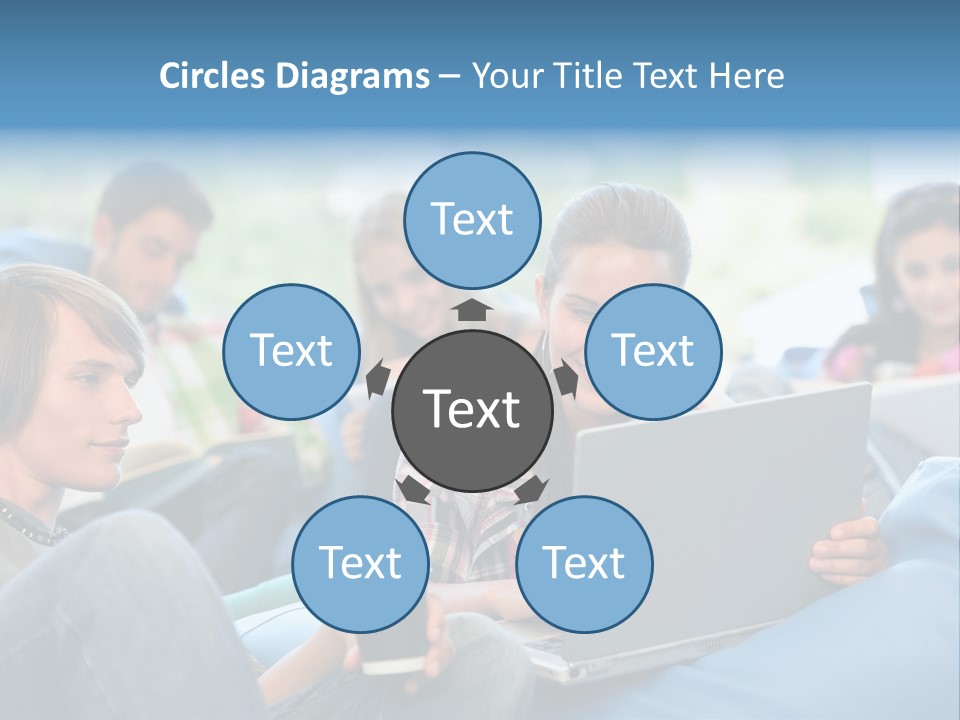 Looking Teens Working PowerPoint Template