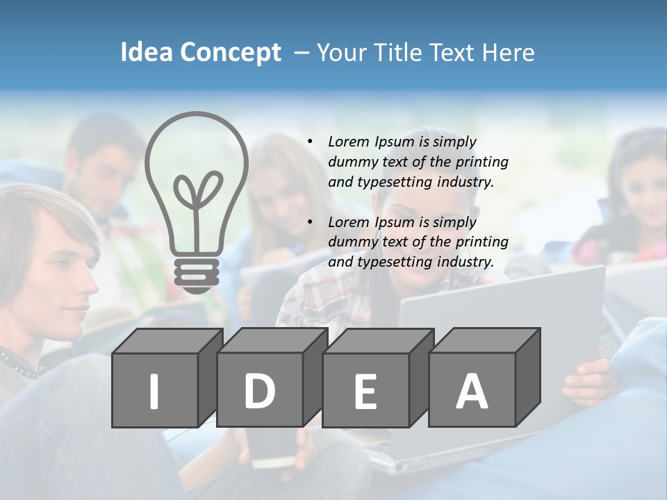 Looking Teens Working PowerPoint Template