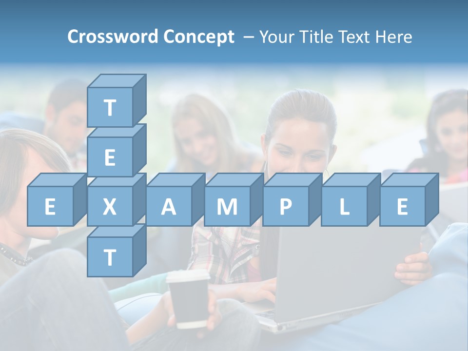 Looking Teens Working PowerPoint Template