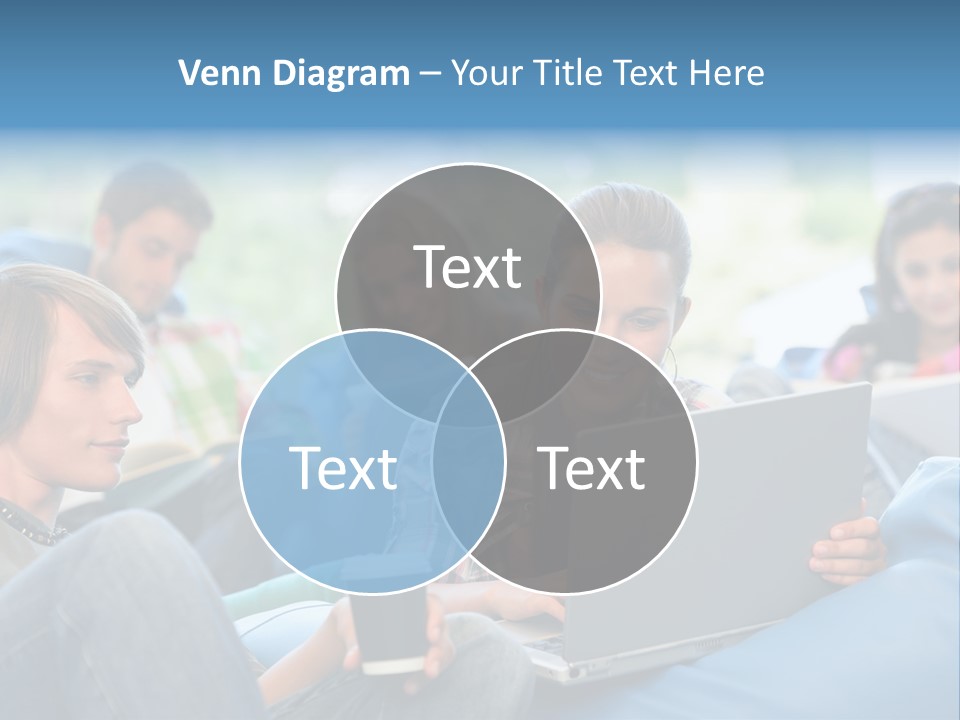 Looking Teens Working PowerPoint Template