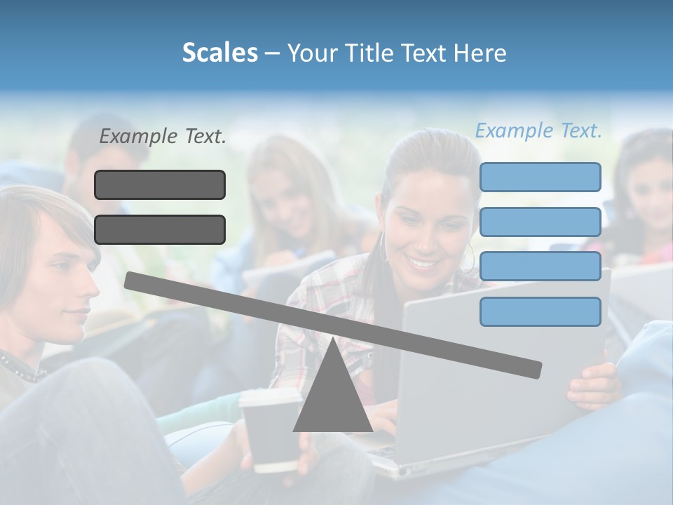 Looking Teens Working PowerPoint Template