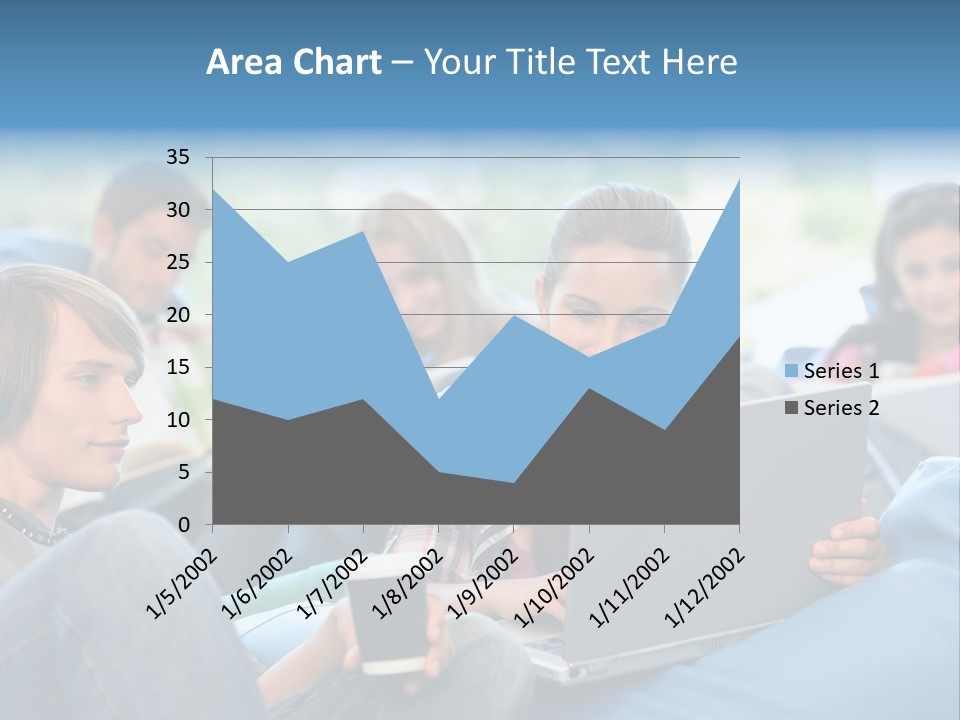 Looking Teens Working PowerPoint Template