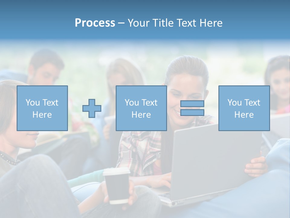 Looking Teens Working PowerPoint Template