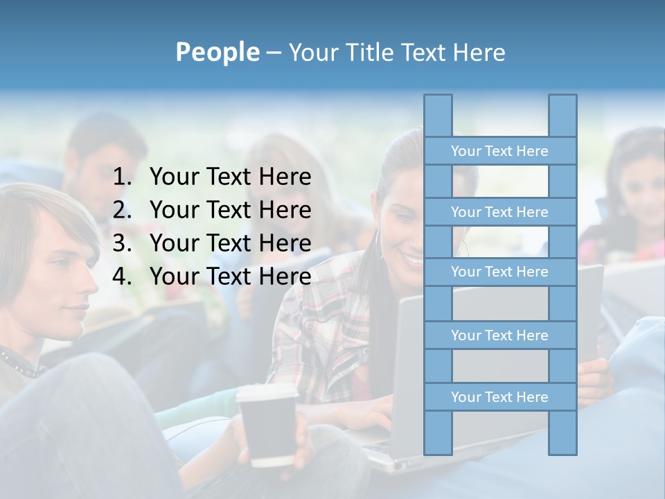 Looking Teens Working PowerPoint Template
