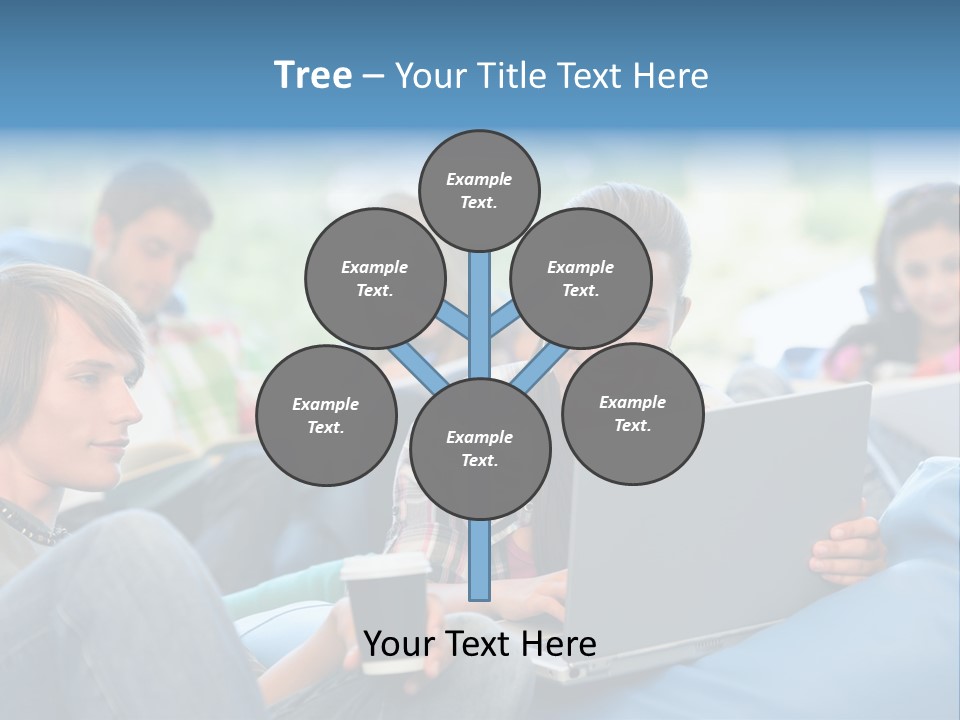 Looking Teens Working PowerPoint Template