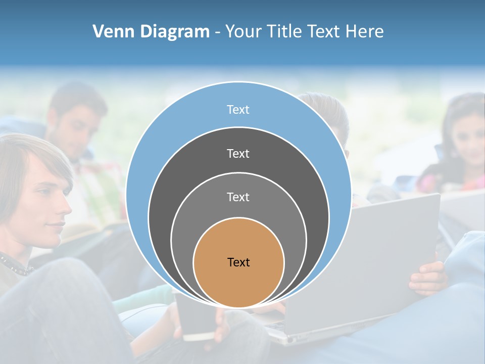 Looking Teens Working PowerPoint Template