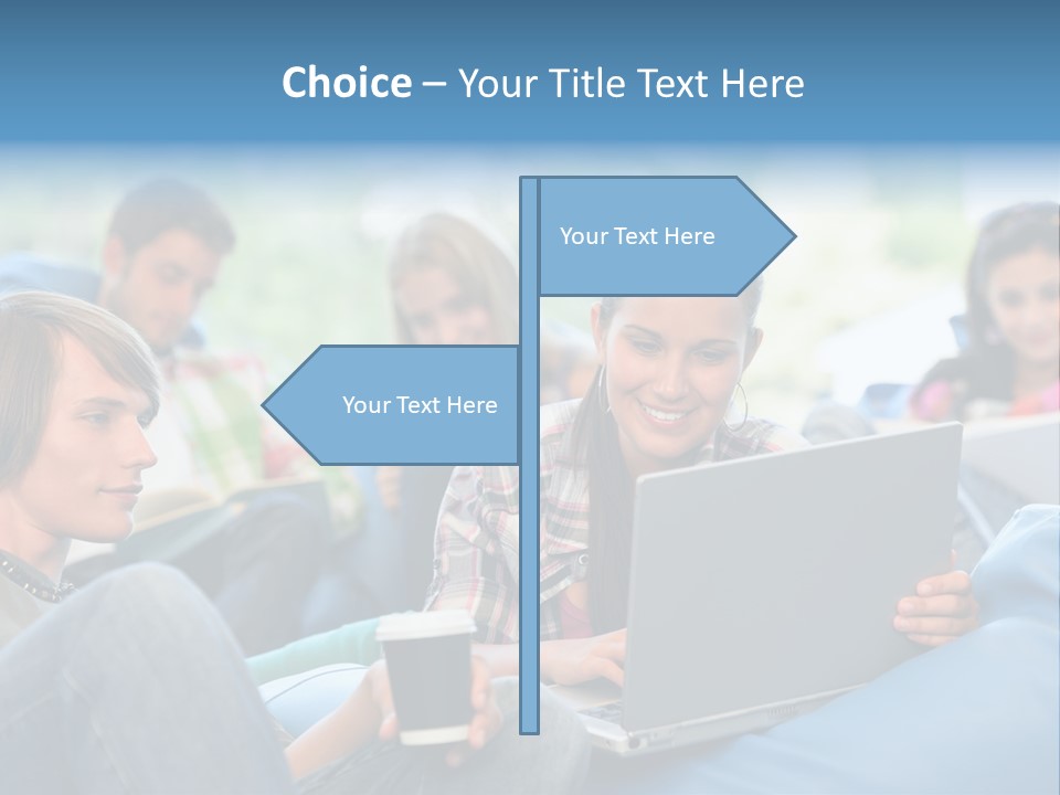 Looking Teens Working PowerPoint Template