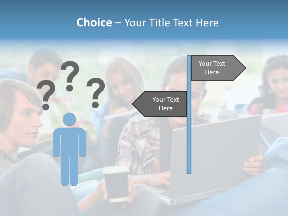 Looking Teens Working PowerPoint Template