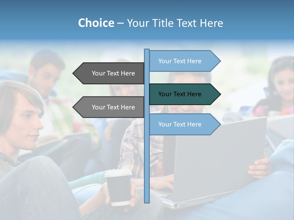 Looking Teens Working PowerPoint Template