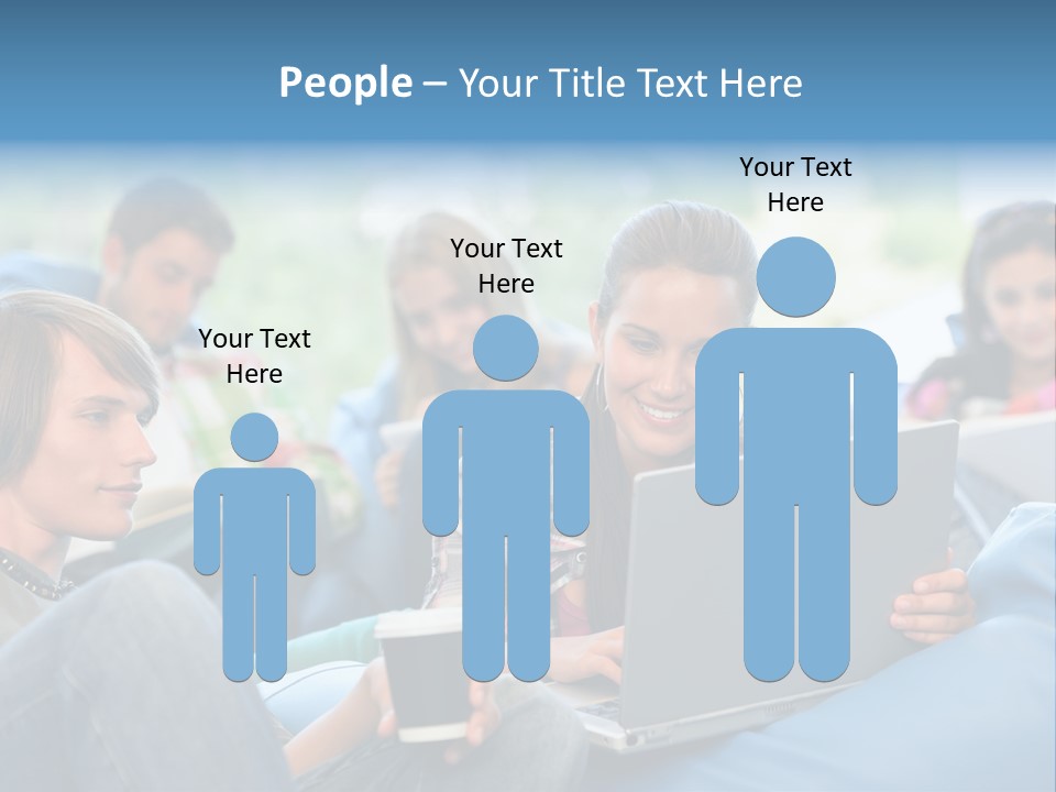 Looking Teens Working PowerPoint Template