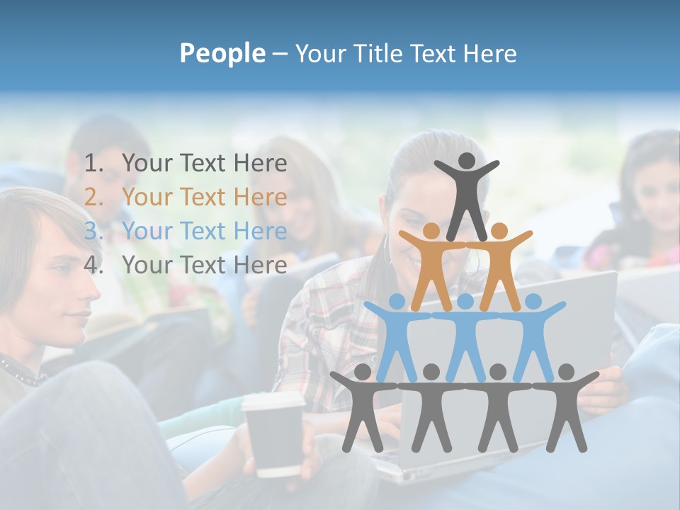 Looking Teens Working PowerPoint Template