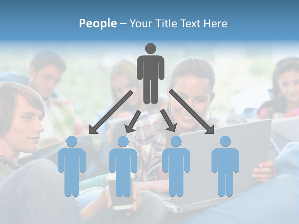 Looking Teens Working PowerPoint Template