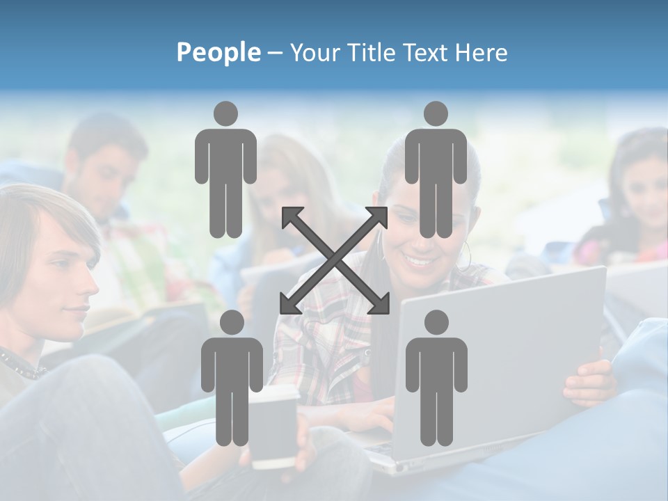 Looking Teens Working PowerPoint Template