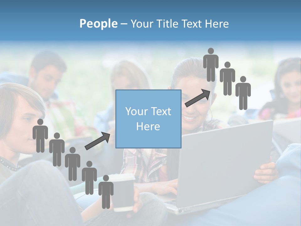 Looking Teens Working PowerPoint Template