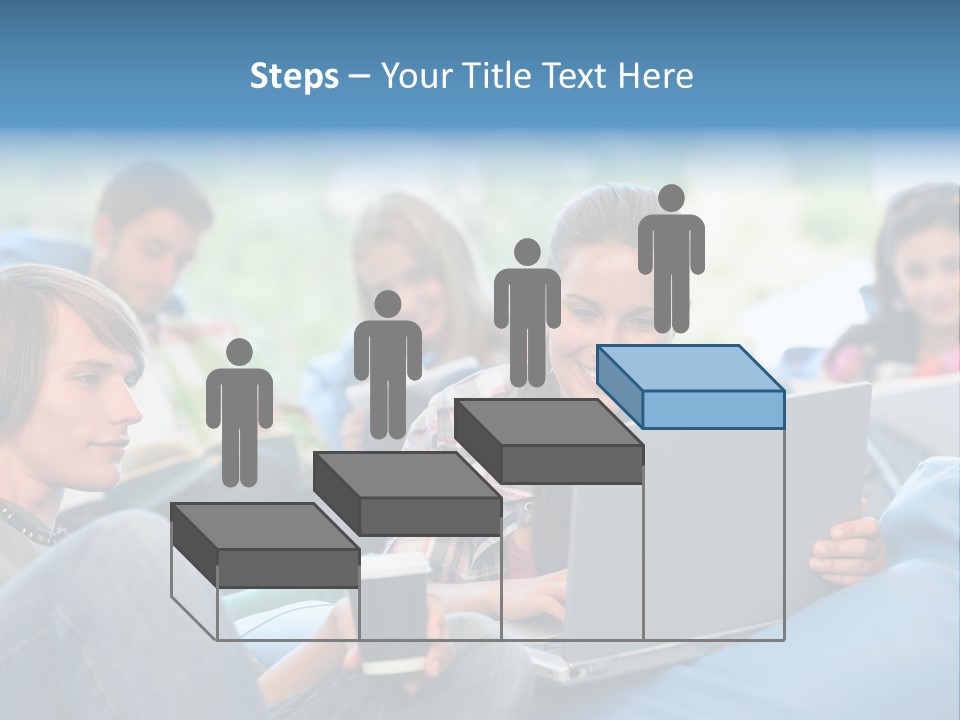 Looking Teens Working PowerPoint Template