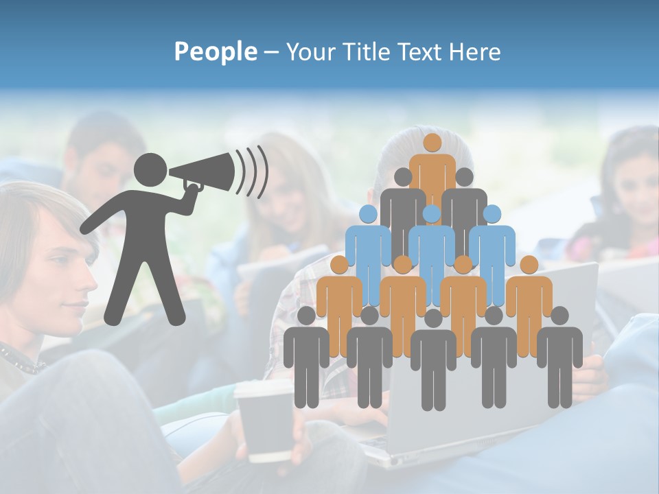 Looking Teens Working PowerPoint Template