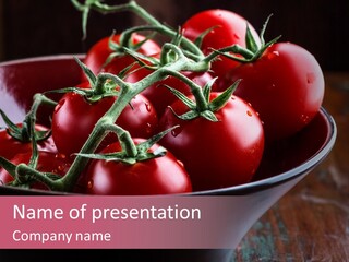 Ripe Fresh Vegetables Tomatoes PowerPoint Template