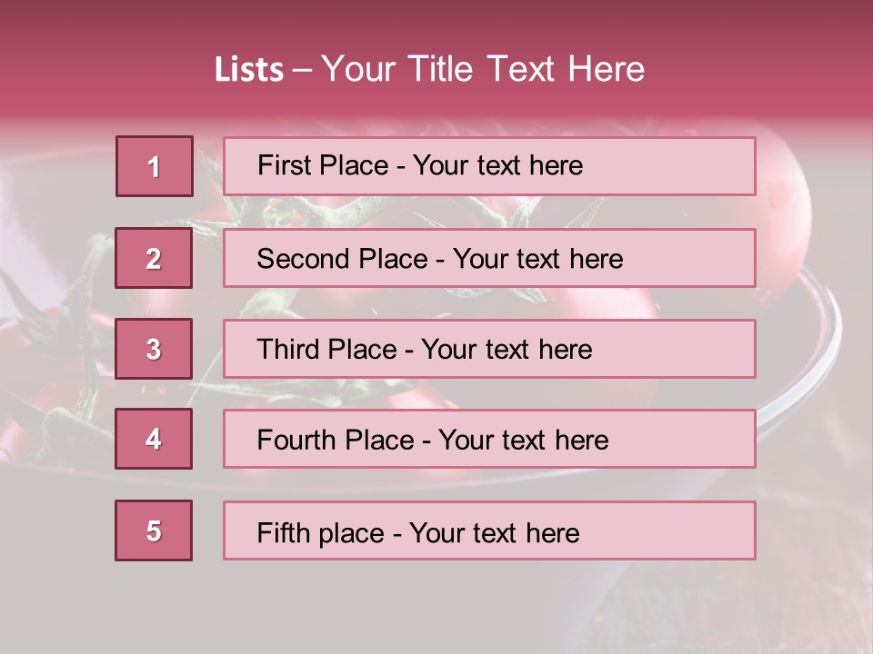 Ripe Fresh Vegetables Tomatoes PowerPoint Template