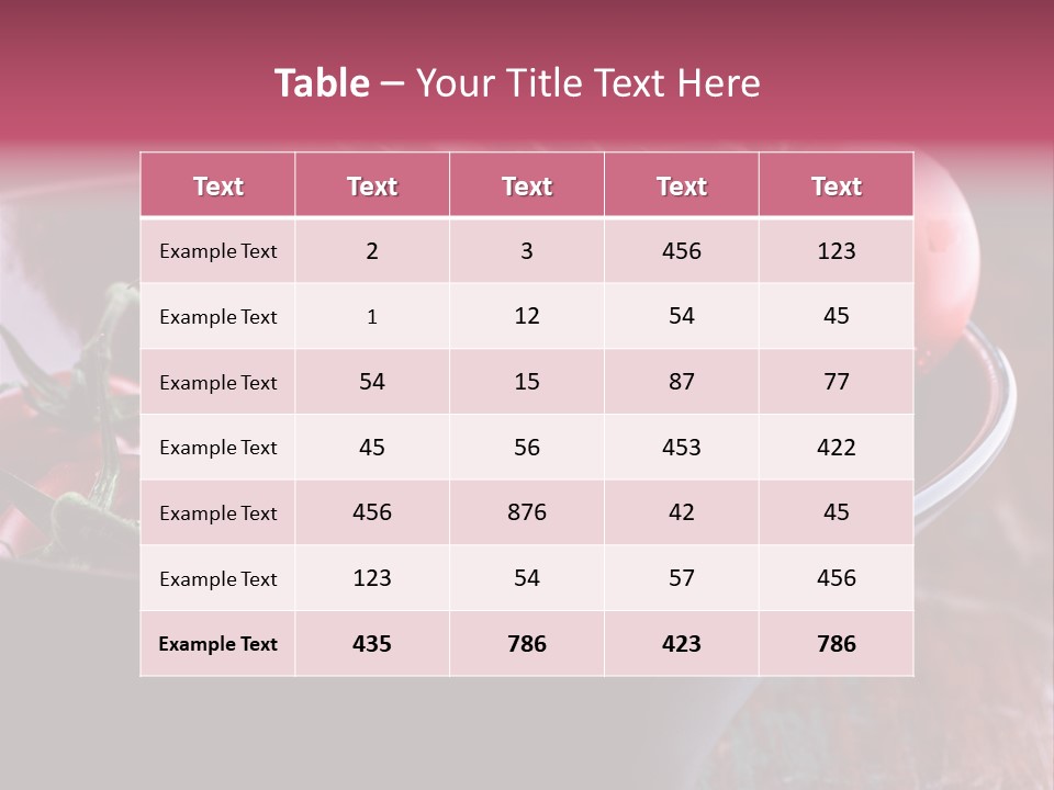 Ripe Fresh Vegetables Tomatoes PowerPoint Template