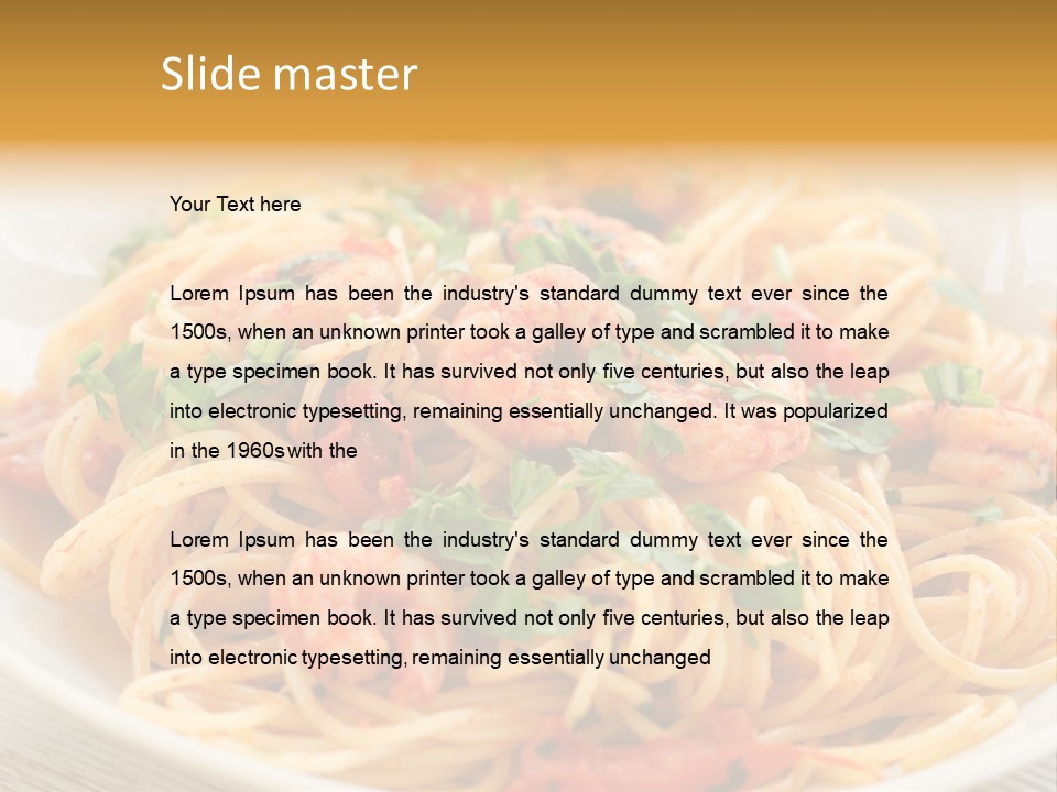 Menu Shrimp Tomato Pasta PowerPoint Template