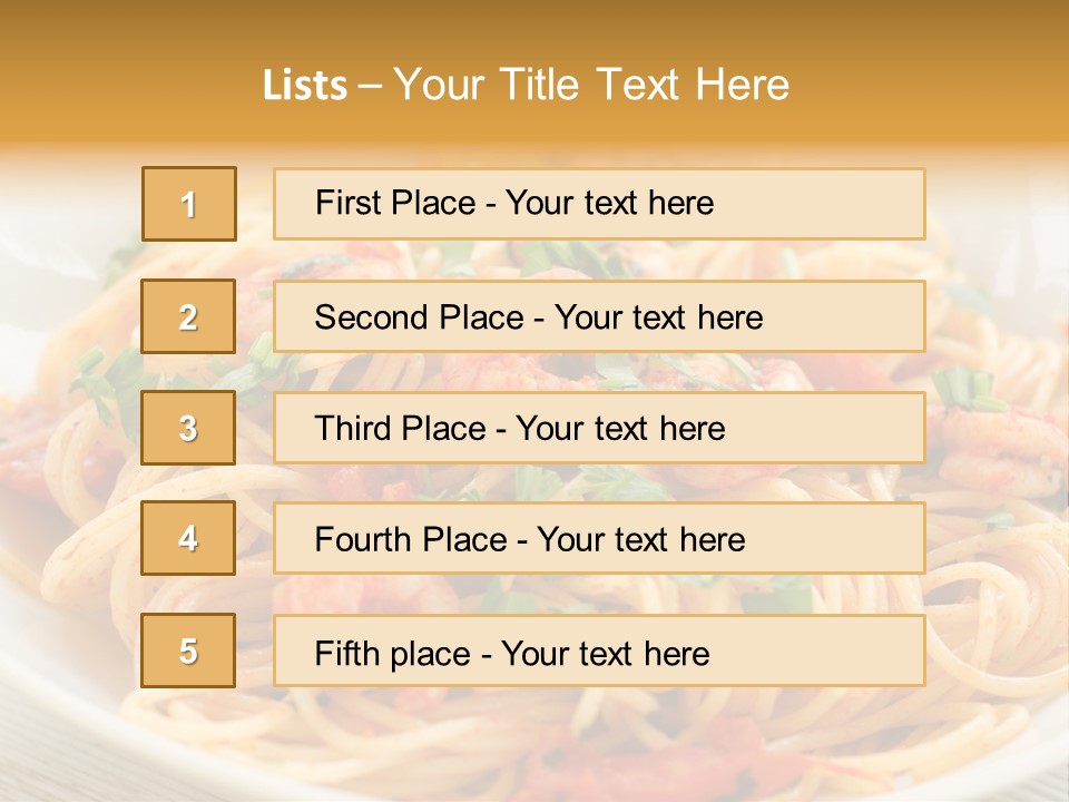 Menu Shrimp Tomato Pasta PowerPoint Template